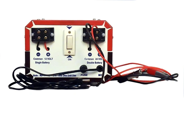 A/M 24/12Volts Battery Charger 10Ampere Lead Acid Automoblie/Inverter Battery (Red) This Charger Also Have a 12 Volt Socket and 24 Volt Socket 2 in one Actual 12/24 Volt and 10 amp with Power controlar. - fit, new, iron /copper