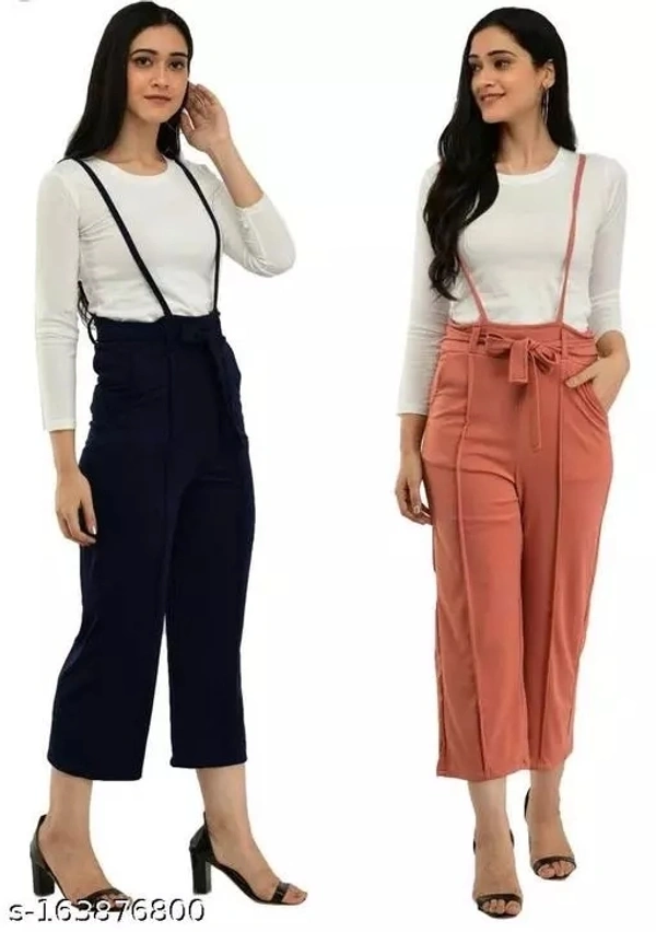 GTCb-163876800 Best Seller Stylish Fashionable Dungaree for Women | Colours - Peach & Navy Blue (PACK OF 2) - Navy Blue &Peach, L
