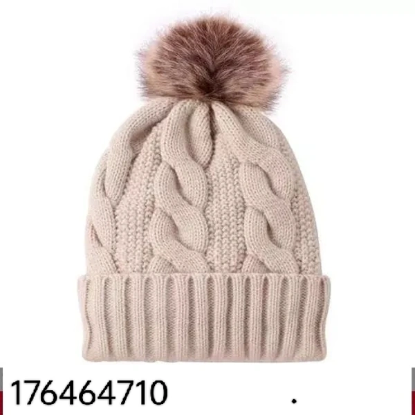 GWSc- 176464710 Woman Fashion Winter Cap - Albescent White, Free Size