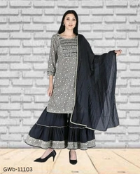 GWa-11103 Women Kurta Sharara dupatta Set - XL