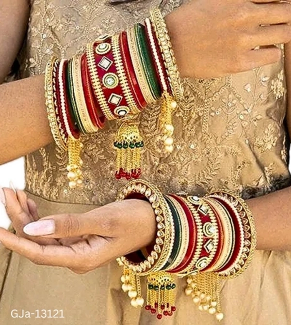 GJa-13121 Stylish Women Wedding Chooda Set - 2.4