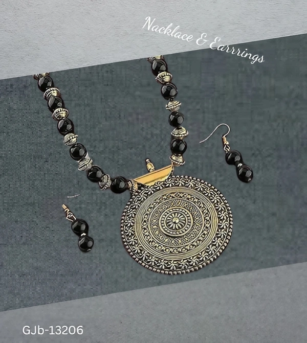 GJb-13206 Oxidised Gold Jewellery Sets - Adjustable