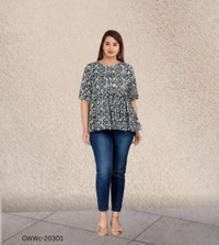 GWWc-20301 Round Neck Top For Girls - L