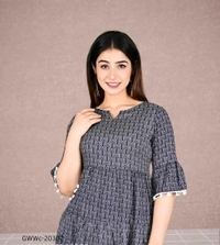 GWWc-20302 Printed Top For Womens - XL