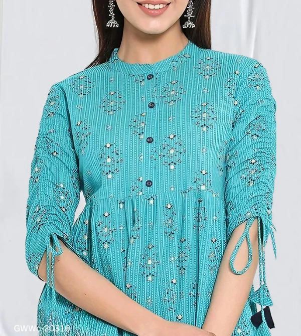 GWWc-20316 Rayon Printed Ragular Top For Women - XL