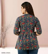 GWWc-20321 Printed Cotton Top For Women's - XL