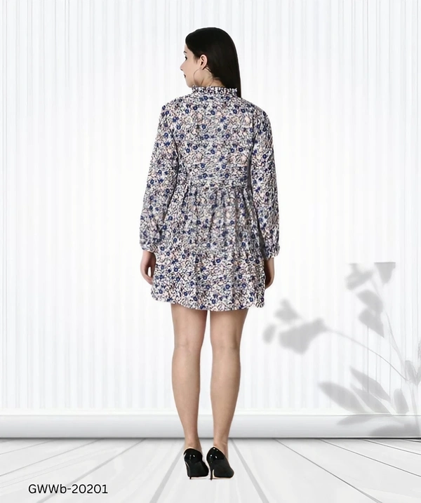 GWWb-20201 Rayon Fit and Flare Western Dress - M