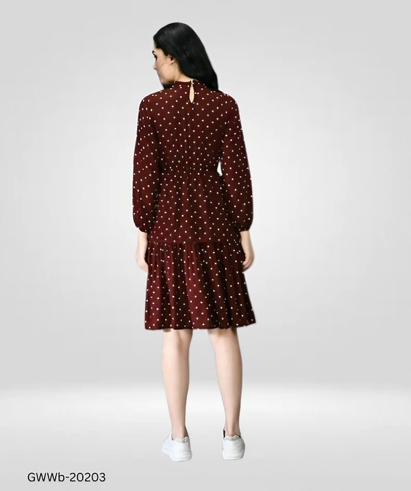 GWWb-20203 Fit And Flare One Piece Dress For Women - 3XL