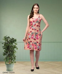 GWWb-20205 Western Stylish Fit and Flare Dress - S