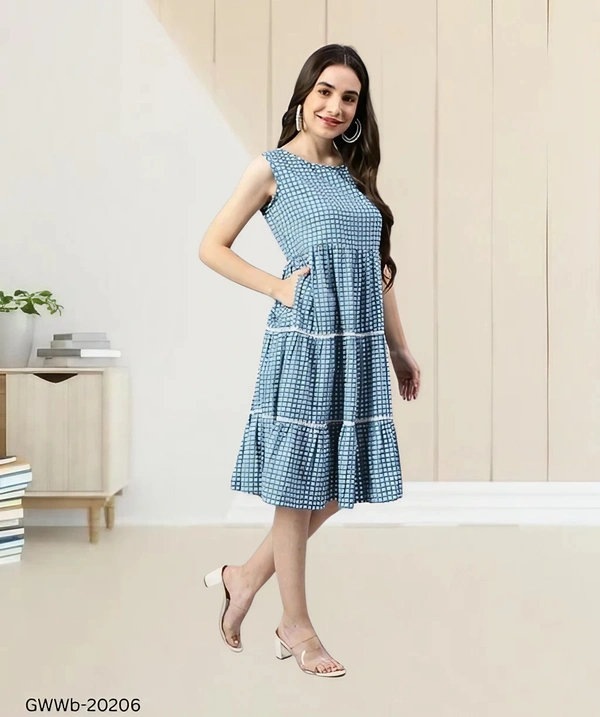 GWWb-20206 Western Style Dress With Pocket - XXL