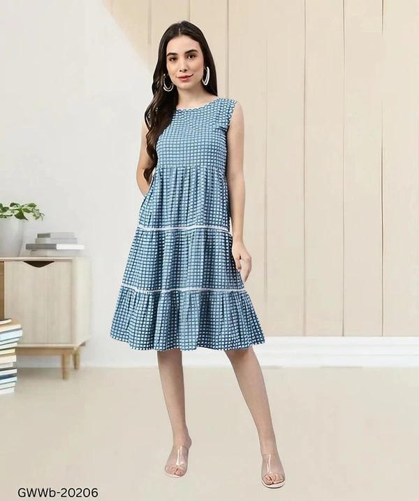 GWWb-20206 Western Style Dress With Pocket - XXL