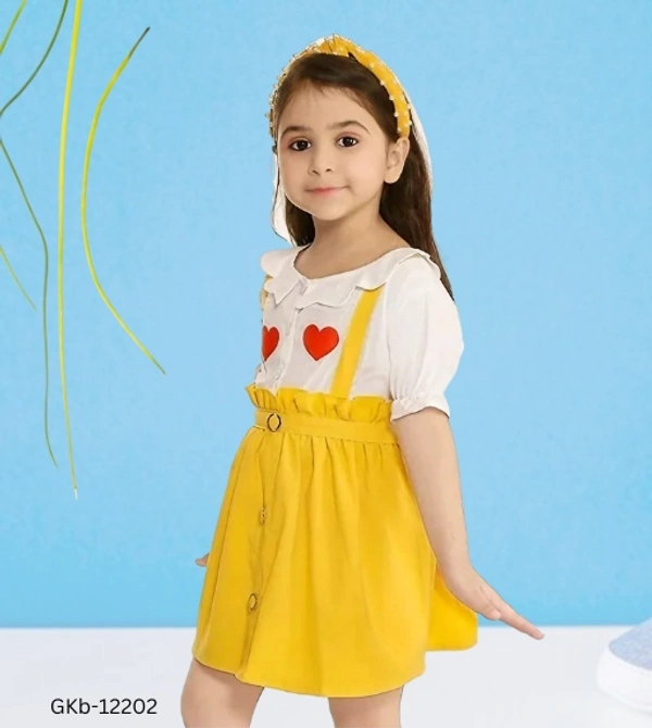 GKb-12202 Stylish Cotton Blend Frock For Girls - 3-4 Years