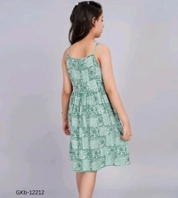 GKb-12212 Rayon Printed knee length Dresses For Girls - 10-11 Years