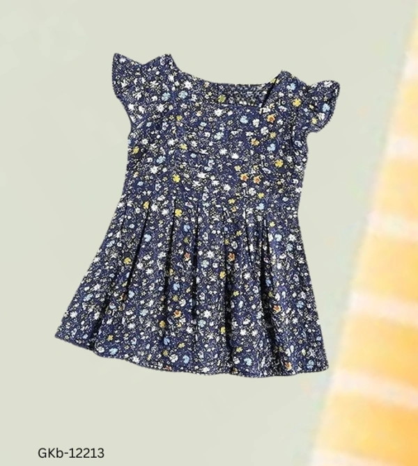 GKb-12213 Casual Fit And Flair Printed Frocks - 5-6 Years
