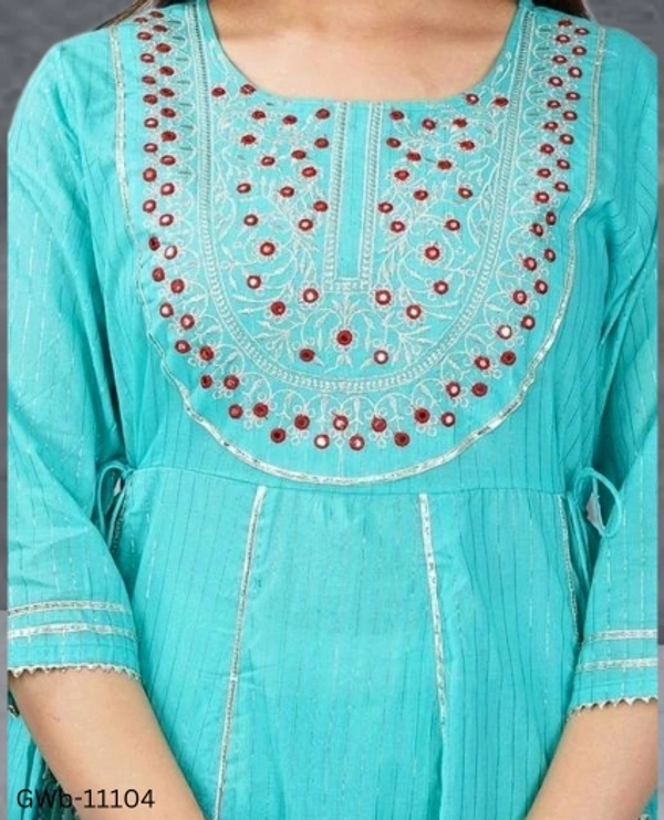 GWa-11104 Women Cotton kurta Sharara & Dupatta Set - XXL