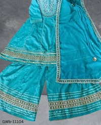 GWa-11104 Women Cotton kurta Sharara & Dupatta Set - XXL