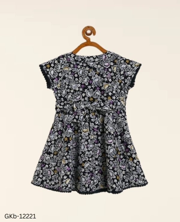 GKb-12221 Round Neck Fit & Flair Dresses - 3-6 Month