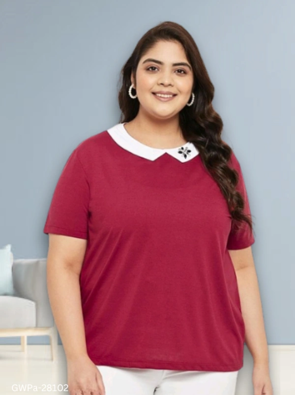 GWPa- 28102 Women's Plus Size Embroiderd Top - 5XL