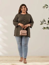 GWPa-28101 Multicolour Plus Size Top - XL