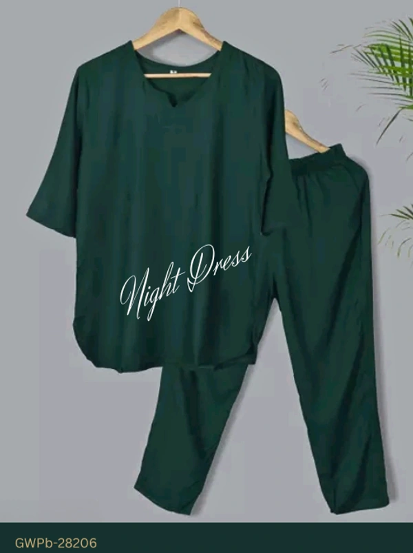 GWPb-28206 Rayon Night Suit For Women & Girls - M