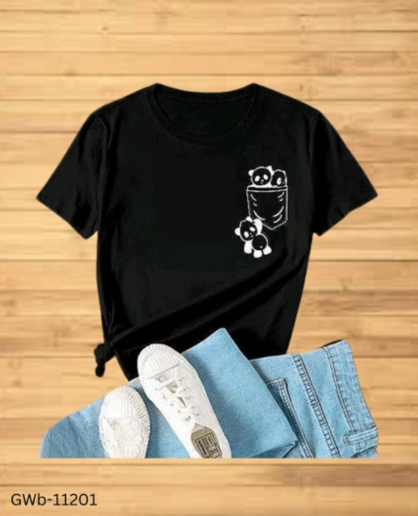 GWb-11201 Round Neck T-Shirt For Girls & Women - L