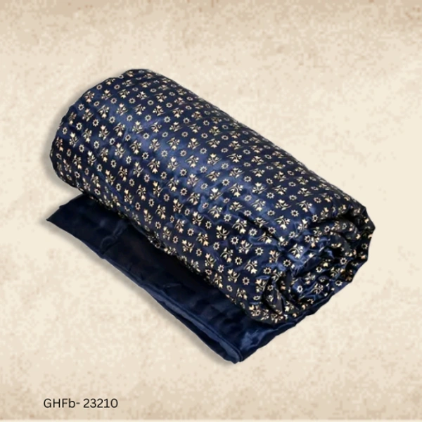 GHFb-23210 Floral Print Microfiber Filler Silk Double Bed Razai - Double 90*100