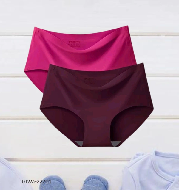 GIWb-22201 Woman Ice Silk Mid-Waist Seamless Panties - L