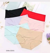 GIWb-22201 Woman Ice Silk Mid-Waist Seamless Panties - L