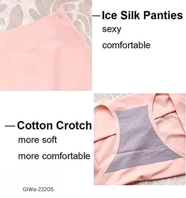 GIWb-22205 Ice Silk Mid-Waist Laser Cut Seamless Panties - XXL