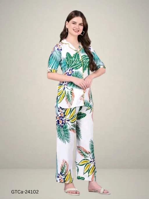 Women Printed Night Suit Set
