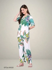 GTCa-24102 Women Printed Night Suit Set - XL