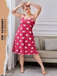 GTCa-24107 Trendy Short Cami Nighty Dress - XXL