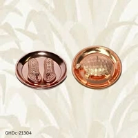 GHDa-21304 Copper Vastu Tortoise And Lakshmi Charan Paduka