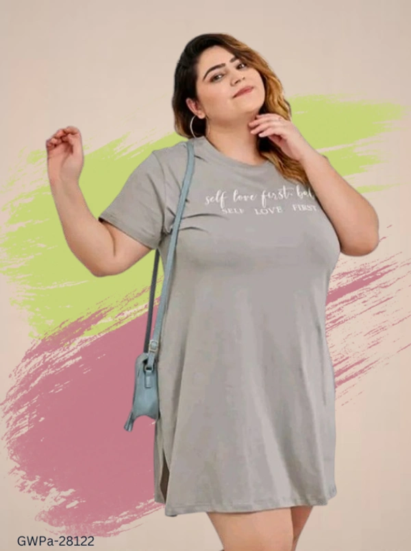 GWPa-28122 Stylish Cotton Fabric Long Top - 5XL