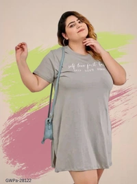 GWPa-28122 Stylish Cotton Fabric Long Top - 6XL