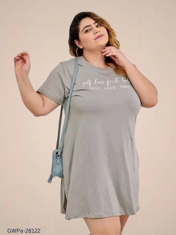 GWPa-28122 Stylish Cotton Fabric Long Top - 6XL