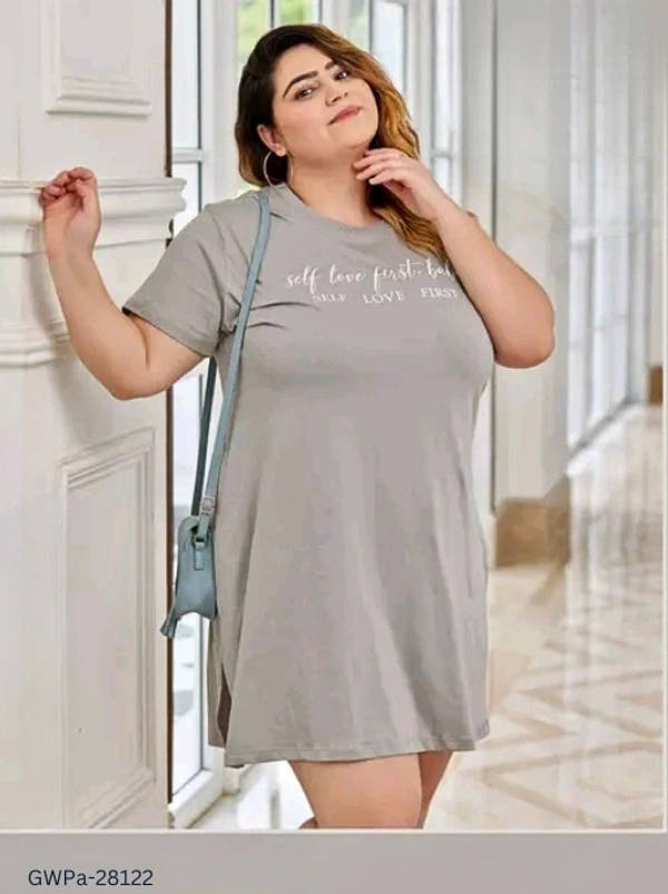 GWPa-28122 Stylish Cotton Fabric Long Top - 8XL