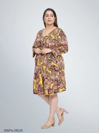 GWPa-28125 Multicolor Women Viscose Dress - 4XL