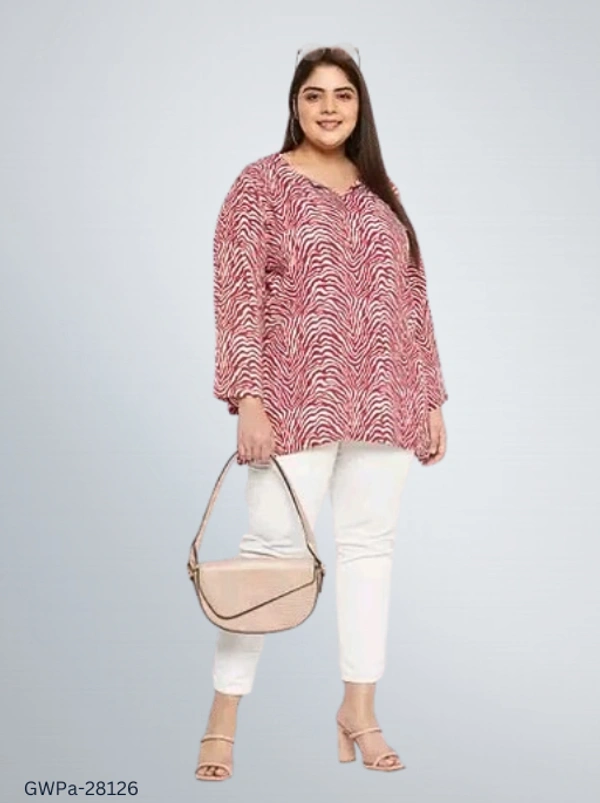 GWPa-28126 Rayon Printed Tops For Women - 4XL