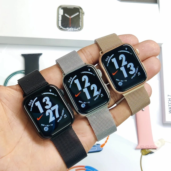 *PRESENTING  YOU  ALL NEW  44 MM  SERIES 7APPLE  LOGO WATCH* 🔥 - Black Gold Silver ✓