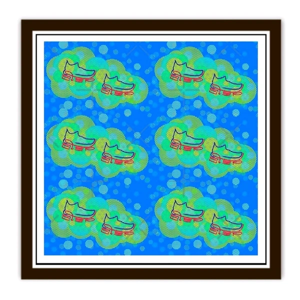 Blue Lemon Cloud Bubble Shoe Step Logo Design Art Frame -by Harshini Maheshwaram