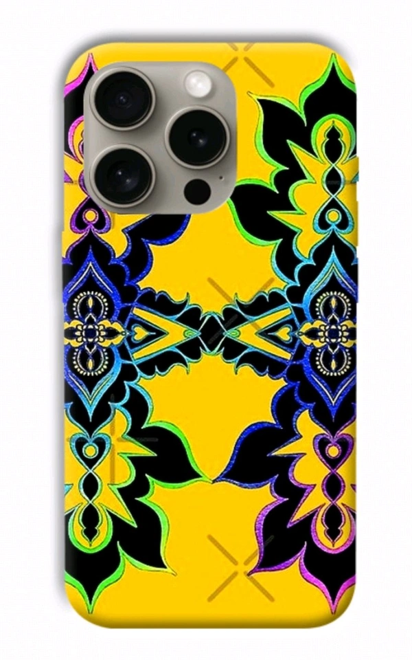 Iphone 15pro Back Case Cover - Yellow Floral Multicolor Art -by Harshini Maheshwaram