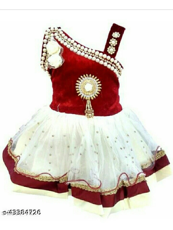 Cutie Classy Girls Frock And Dresses - three clour available, 0-3 mouth,3-6 mouth,6-9 mouth,9-12 mouth up to 1year 