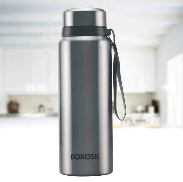 Borosil Natural 500 ml Stainless Steel - Vacuum Insulated Flask Water Bottle