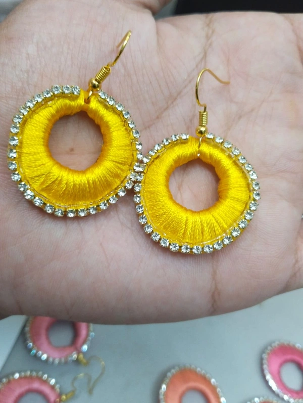 Earrings - Yellow, Free size
