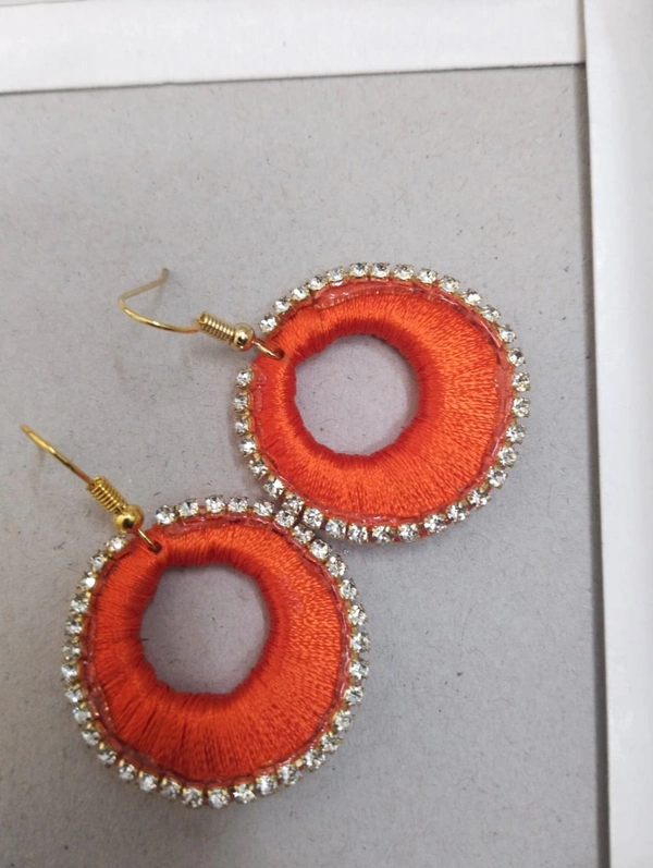 Earrings - Orange, Free size