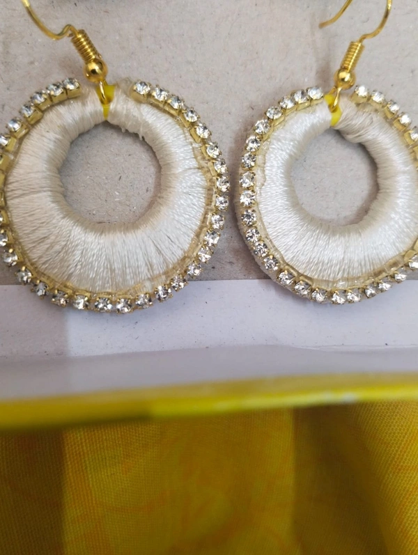 Earrings - White, Free size