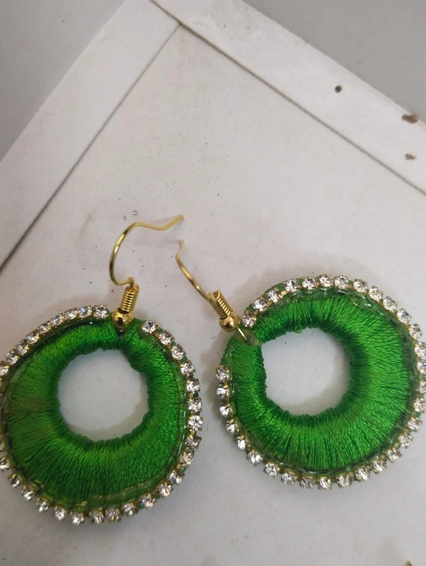 Earrings - Green, Free size