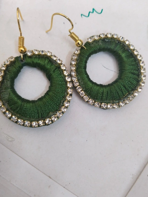 Earrings - Green colour, Free size