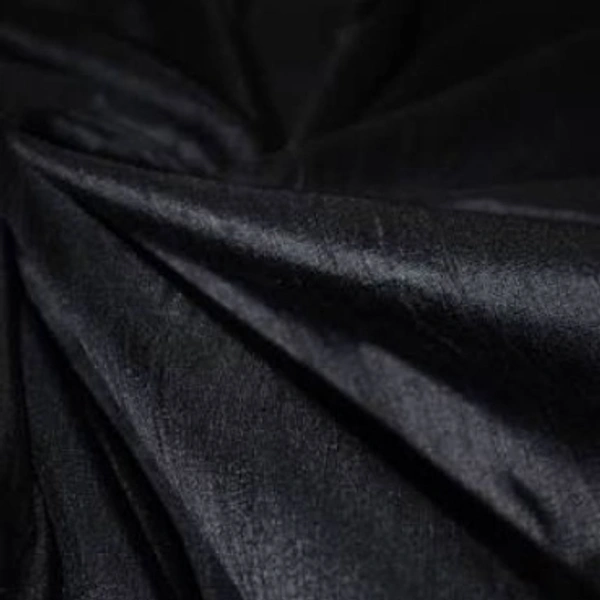 2 Meter Black Raw Silk Fabric